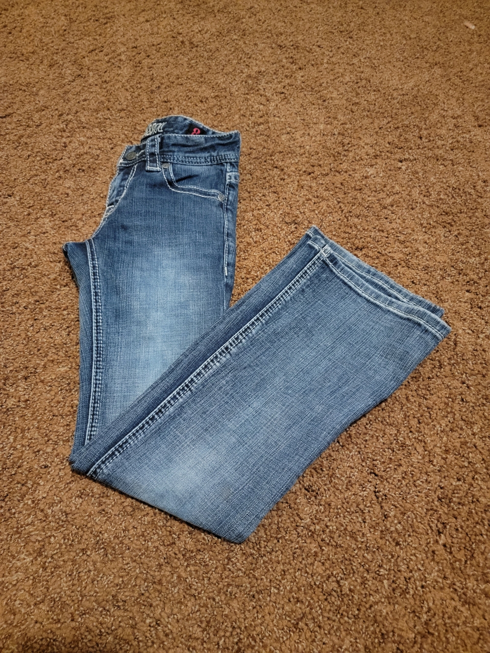 Rock & Roll Cowgirl Light Wash Kids Jeans sz 8- Blue